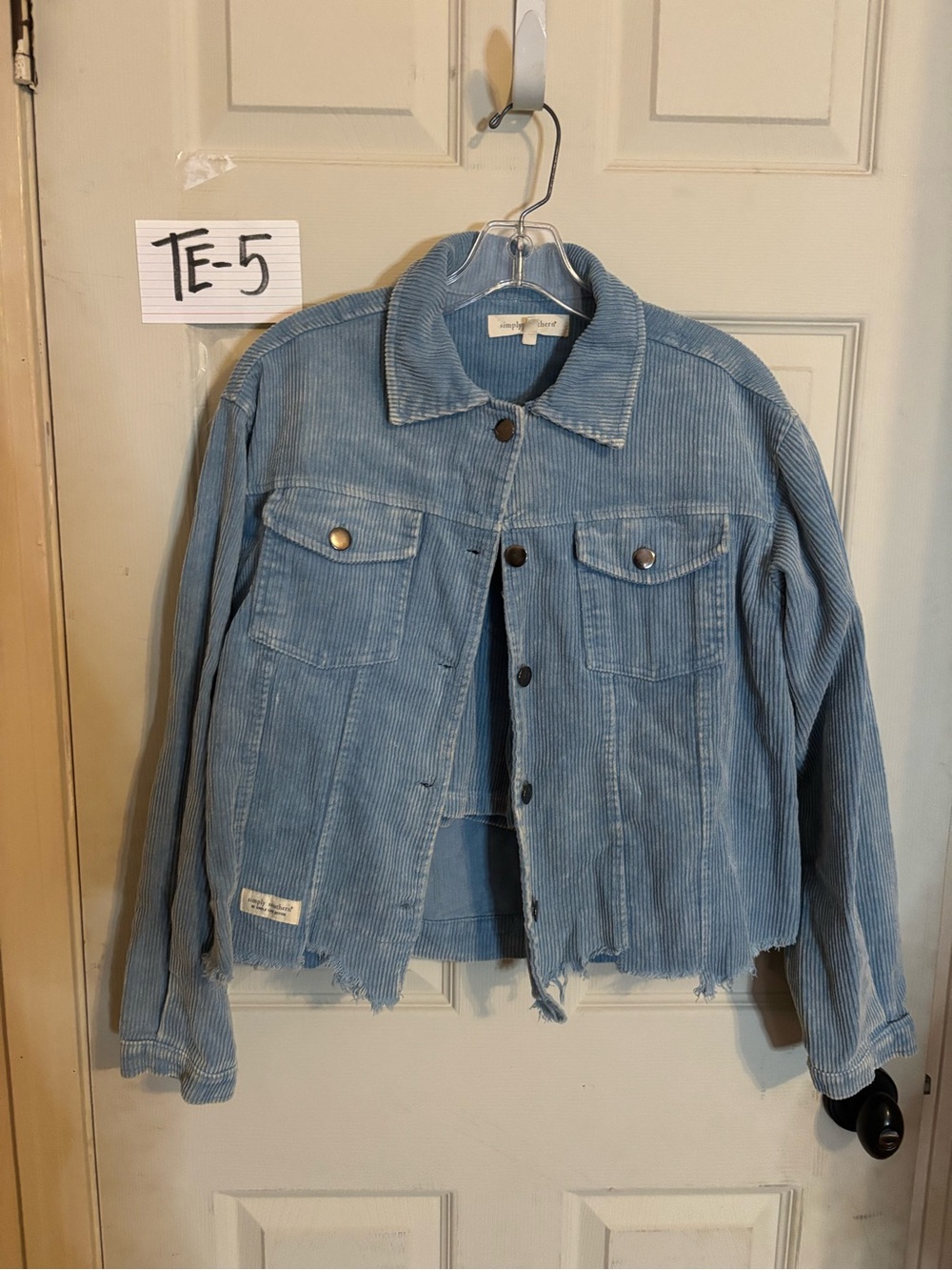 Simply Southern Light Blue Corduroy Jean Jacket and shorts nwt